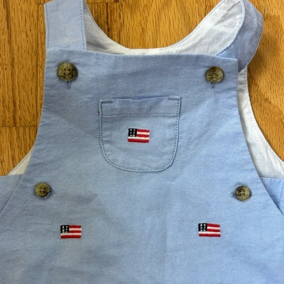 Janie and Jack Light Blue Infant Overalls, Shoes, Hat - Picture 6 of 10